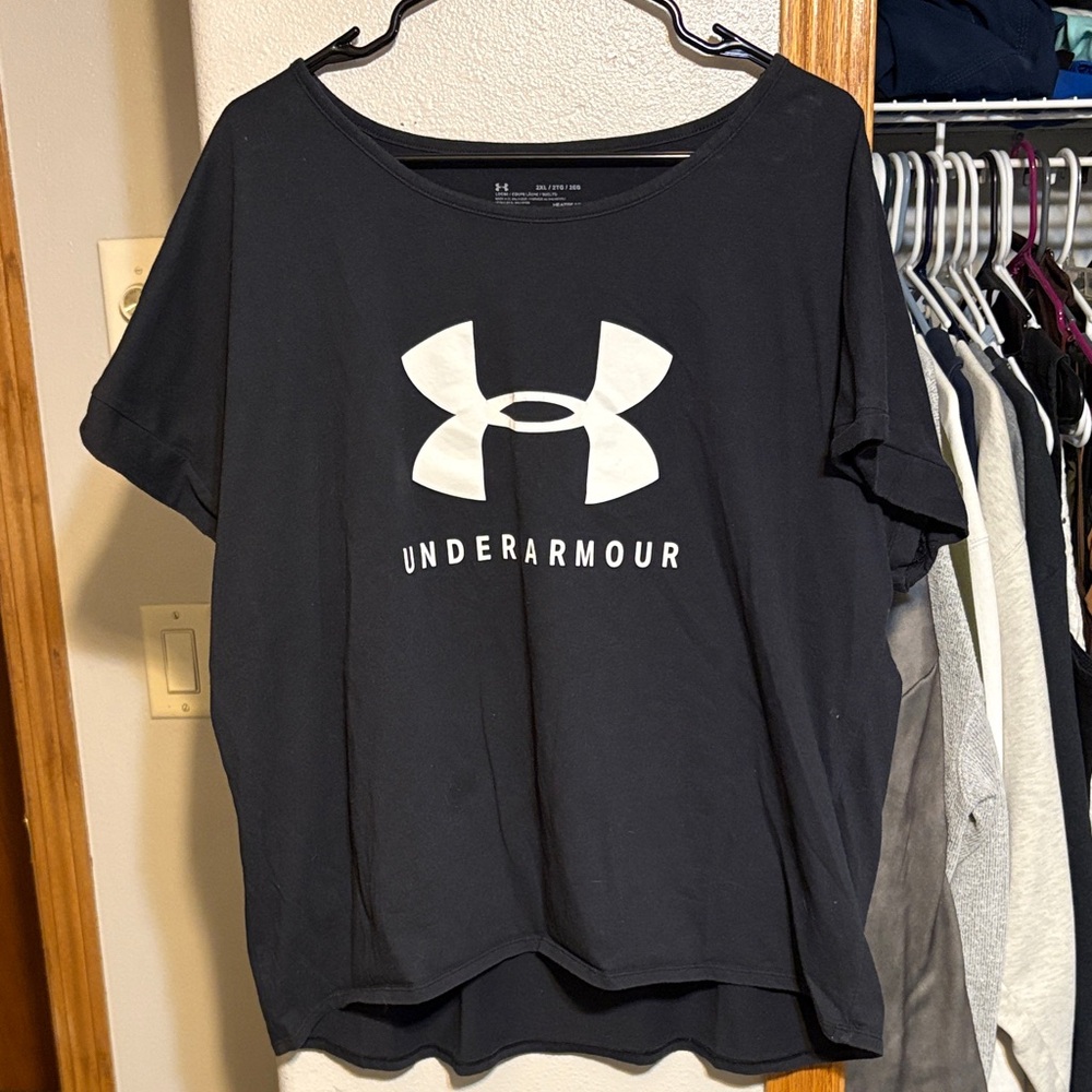 Under Armour Navy Tee with White Logo